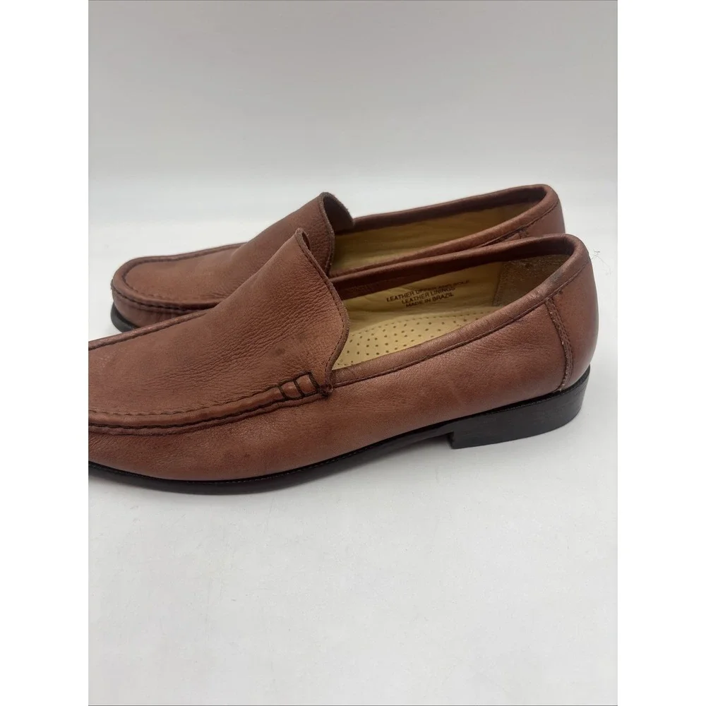 Florsheim Mens Leather Loafers Brown Slip-On Dress Shoes Size 9.5D